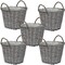 Sunnydaze 8 In Rattan Wicker Basket Planters With Handles/Lining - Set Of 5